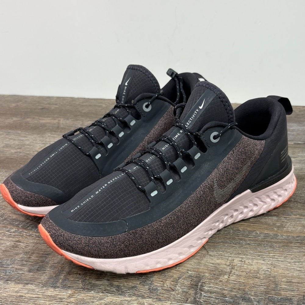 Nike Odyssey React Shield Oil Gray Marathon Running Shoes AA1635-002 Size 8.5